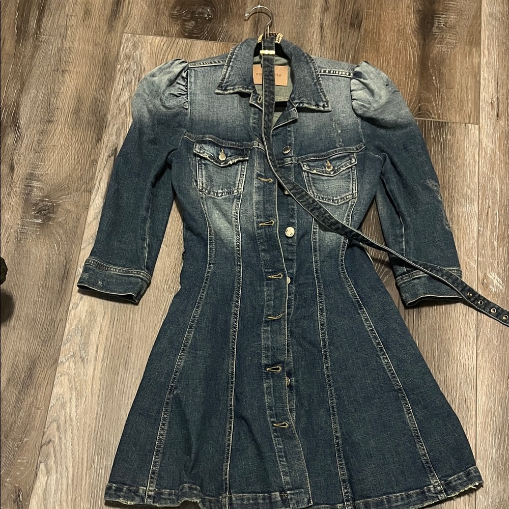 Retrofete Indigo Denim Long Sleeve Dress